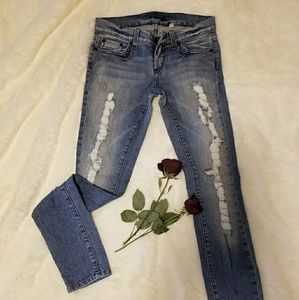 BEBE Carmen Tattered Skinny (Lively Wash)